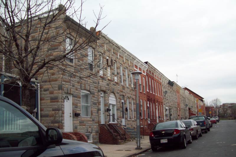 Homes in Pigtown, Baltimore. 