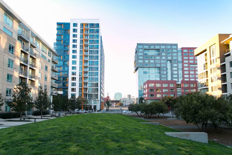 Residential buildings in SoMa, San Francisco. 