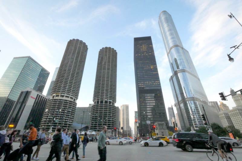 A series of Skyscrapers in Chicago's Loop