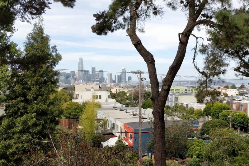 A view of Downtown San Francisco from Potrero Hill. 