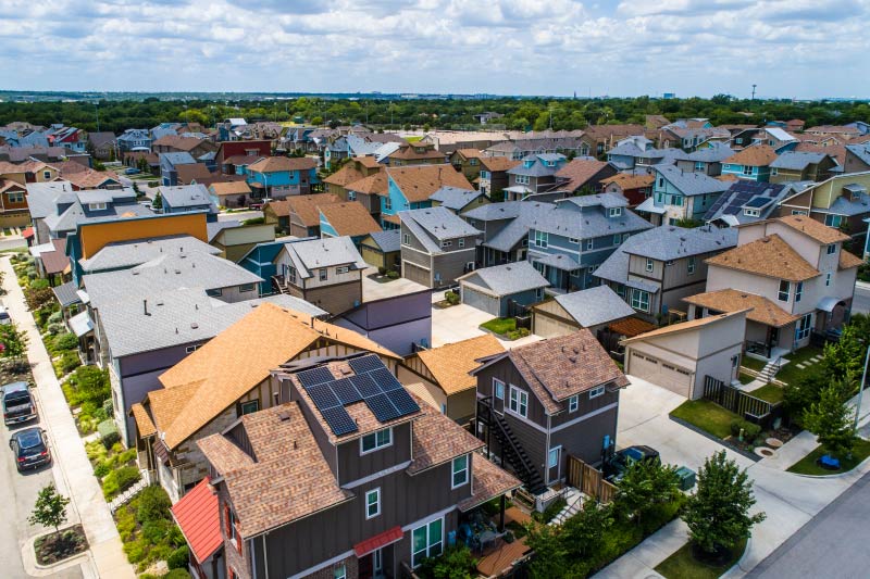 An aerial view of northern Austin. 