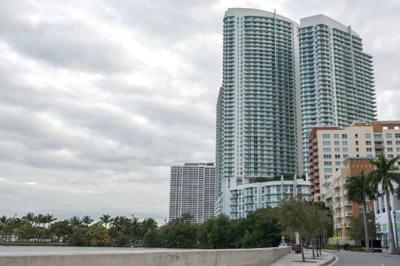 High rise residential buildings in downtown Edgewater. 