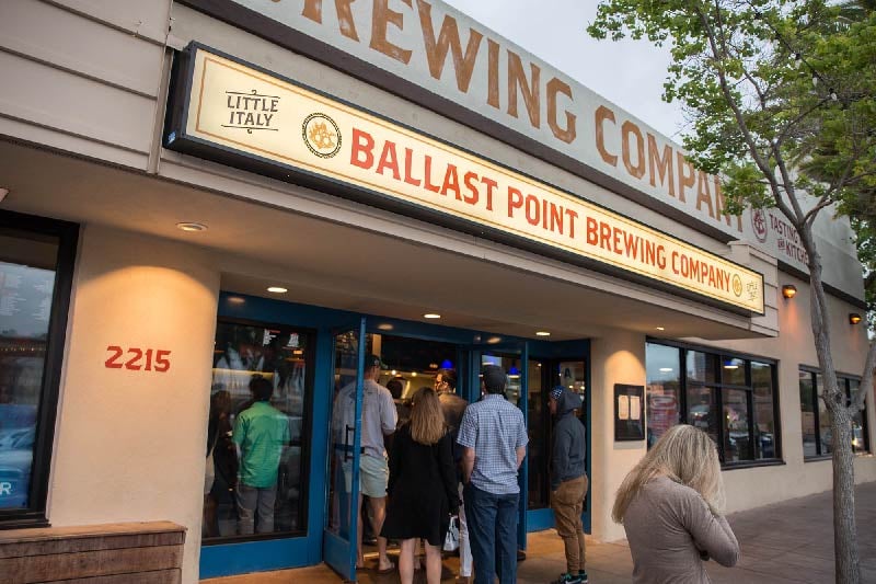 The Ballast Point Brewing Company in the Little Italy neighborhood of San Diego. 