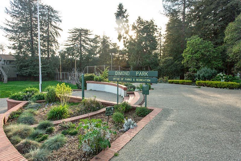 The entrance to Dimond Park on the edge of Glenview Oakland