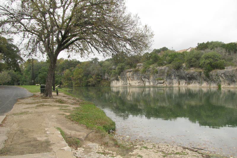 A path along the San Gabriel River flowing through Georgetown TX