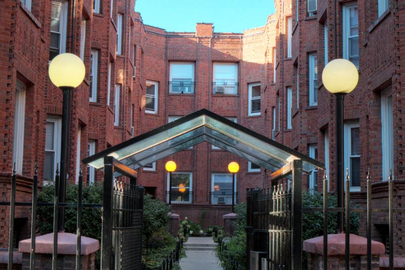 An apartment building in Andersonville, a pocket of Edgewater. 