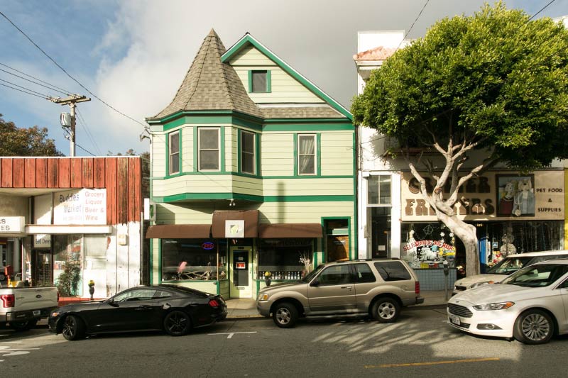 Shops along Chenery St. in Glen Park. 