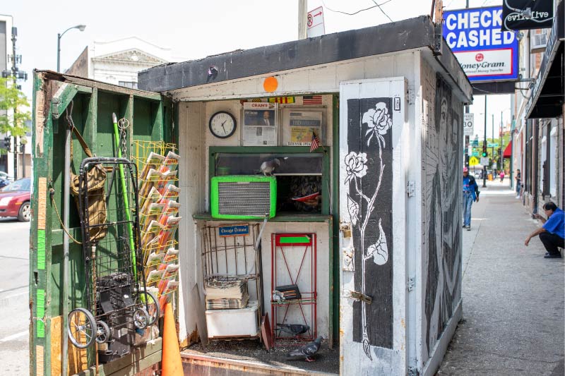 A newsstand in Noble Square. 