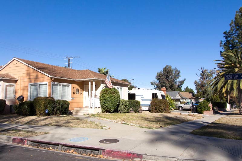 Homes along a residential street in Woodland Hills