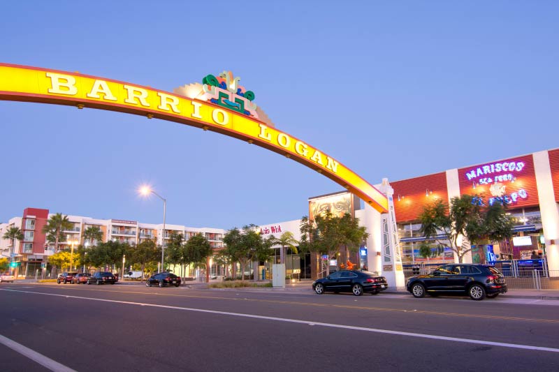 A sign signifying the entrance to Barrio Logan