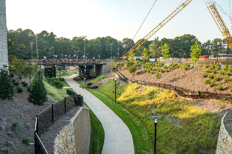 A bike path in Chamblee, Georgia