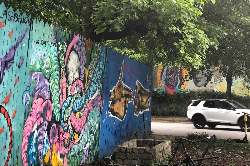 A painted fence in Cabbagetown