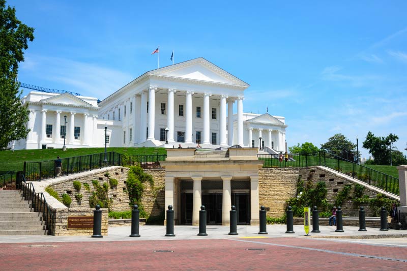 The Virginia State Capitol in Downtown Richmond. 