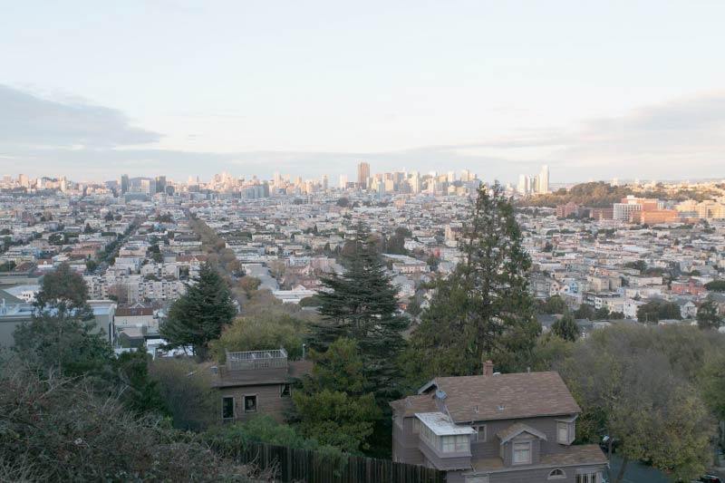 A view of San Francisco from Bernal Heights. 