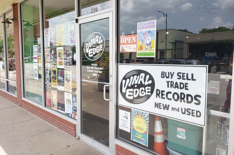 Vinal Edge, a record store in The Heights, Houston. 