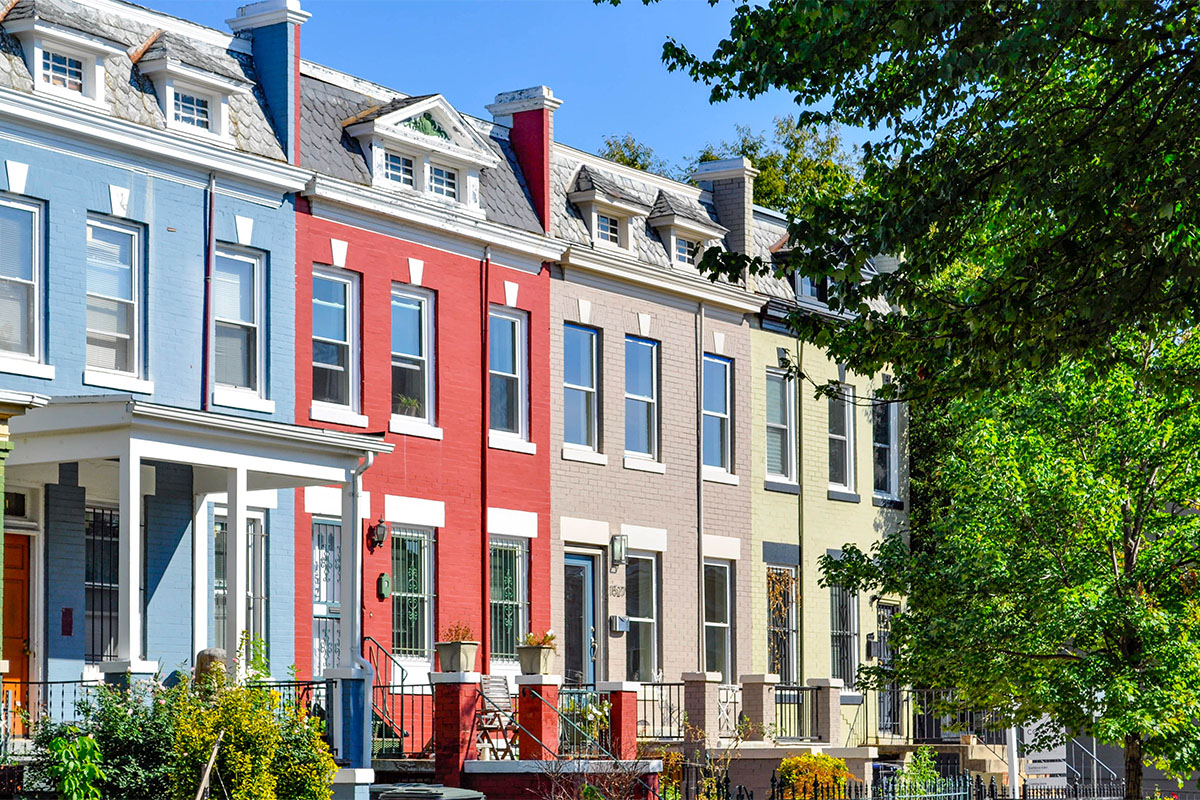 Row homes in Washington DC 