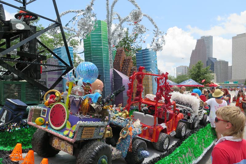 The annual car parade in the Lagniappe area.