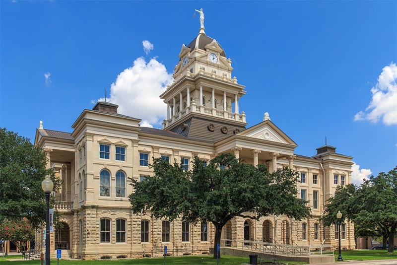 The famous Belton County Courthouse in Belton Texas