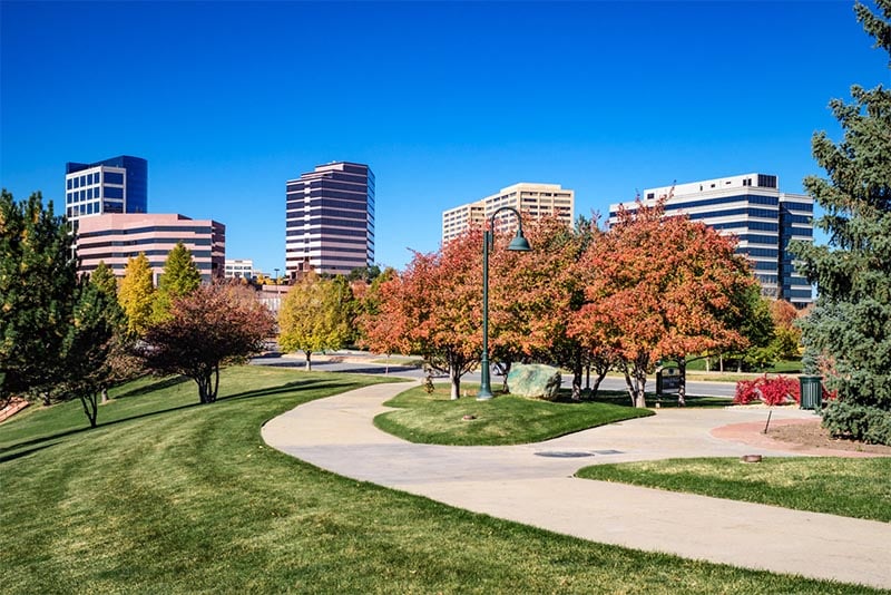 Beautiful park in the Denver Tech Center or DTC in Colorado