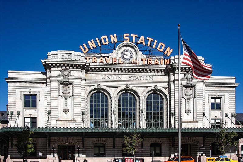 Union Station for train travel in Denver, Colorado