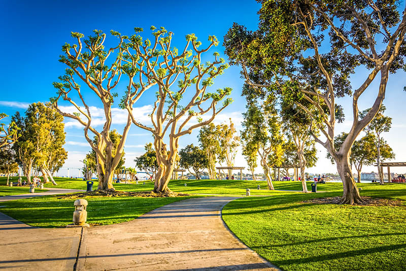 Embarcadero area of the Marina District in San Diego California