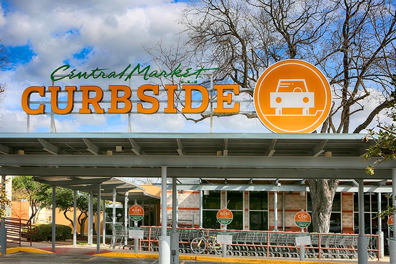 "Curbside" sign at Central Market in Austin, Texas