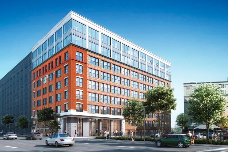 rendering of oxxford building in west loop with streetscape