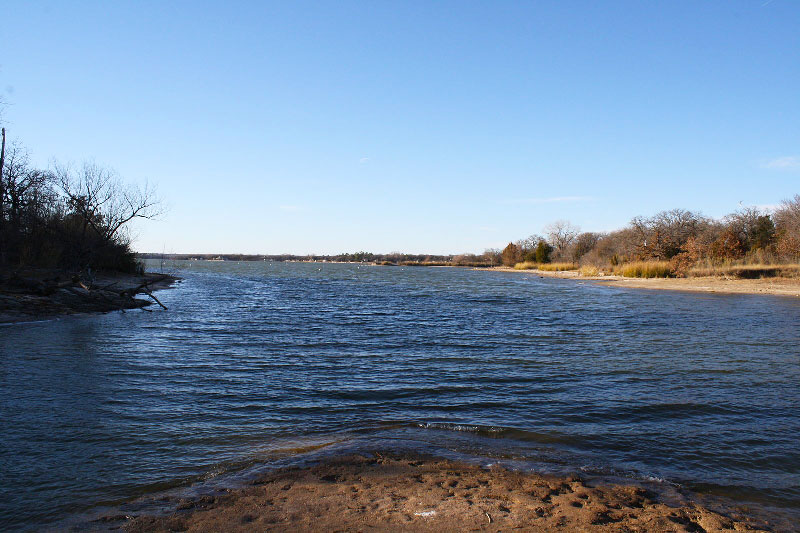 Open water on Eagle Mountain Lake in Texas