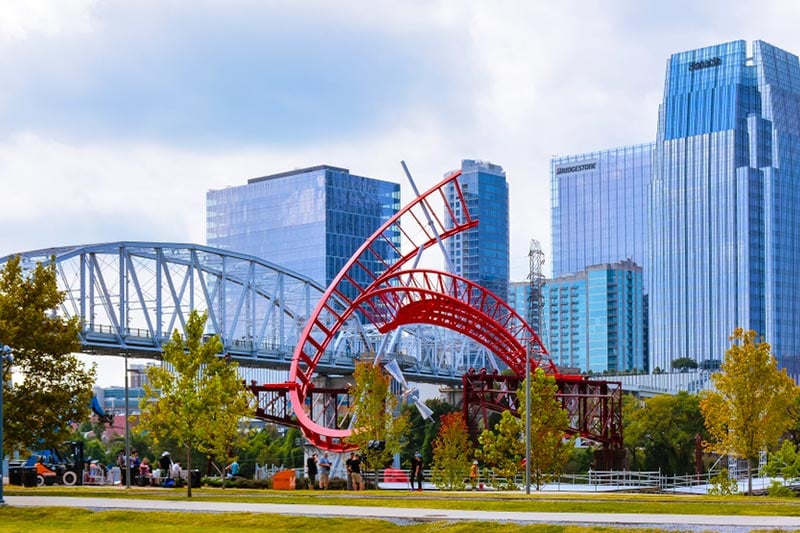 Artwork in Nashville East Bank Landing Park in Nashville, Tennessee