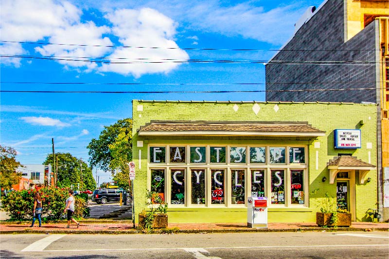 The East Side Cycles storefront in East Nashville