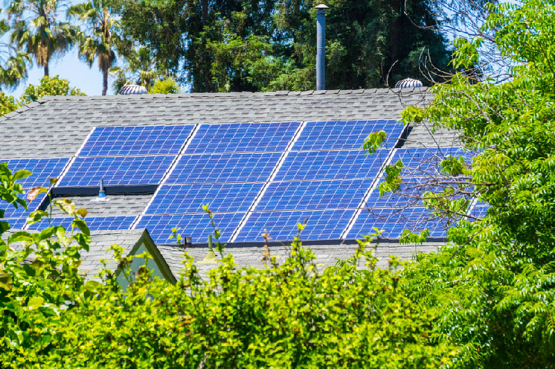 Solar panels on the roof of a home in San Jose, California