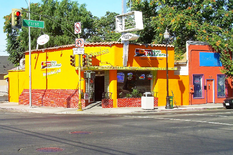 A taqueria along San Jose's First Street