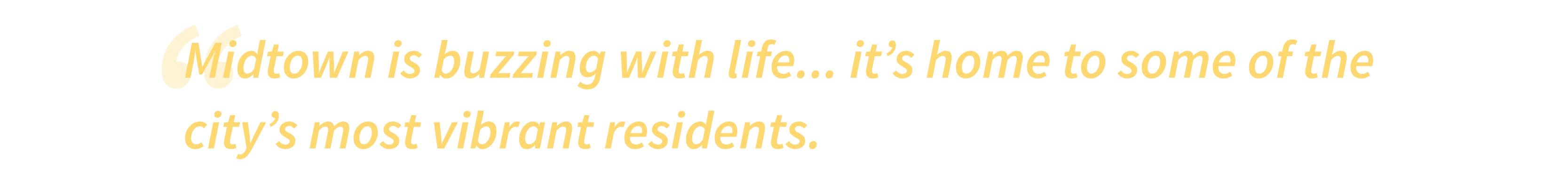 Midtown is buzzing with life...it's home to some of the city's most vibrant residents.