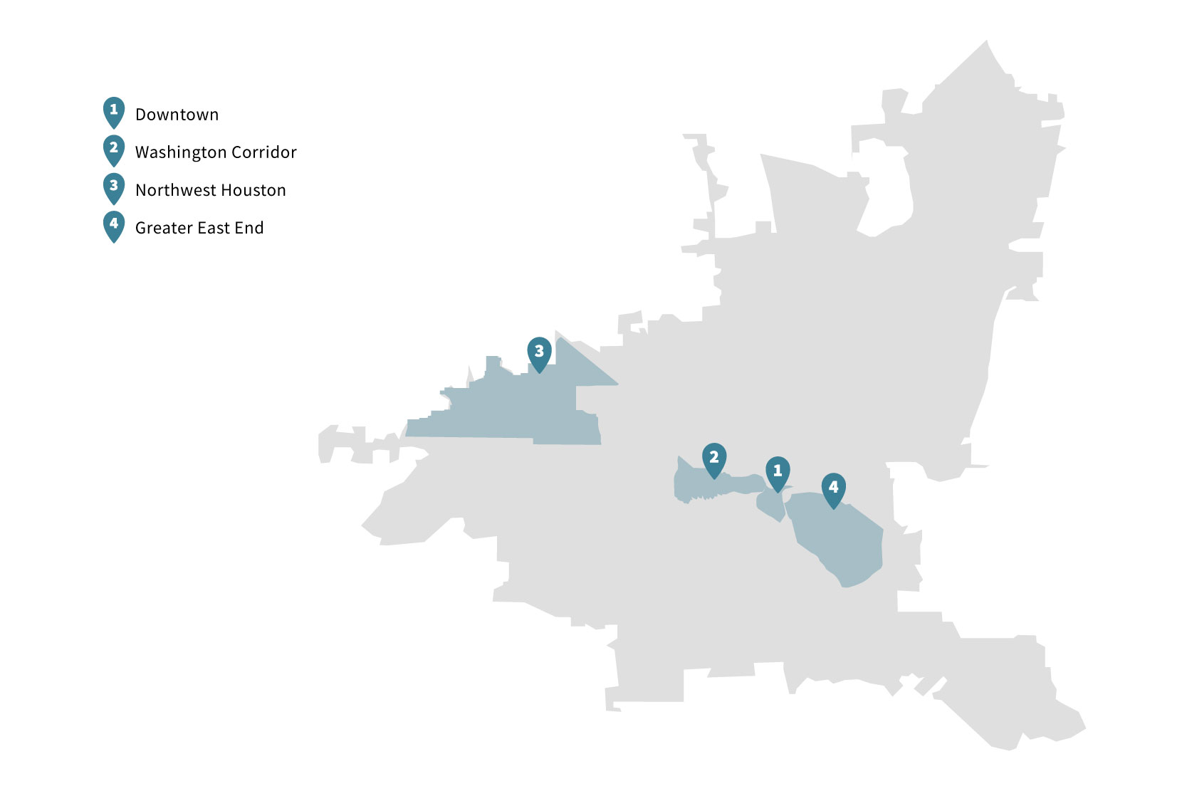 Houston texas coworking space map