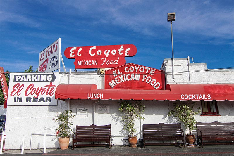Famous El Coyote Bar in Fairfax Los Angeles