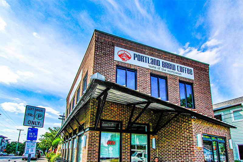 Exterior view of Portland Brew Coffee in East Nashville
