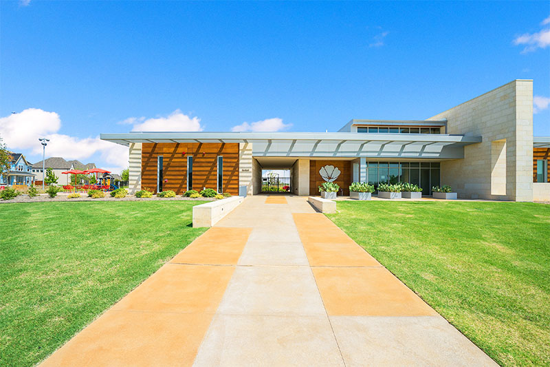 Exterior view of the Fields House at Hollyhock in Frisco, Texas