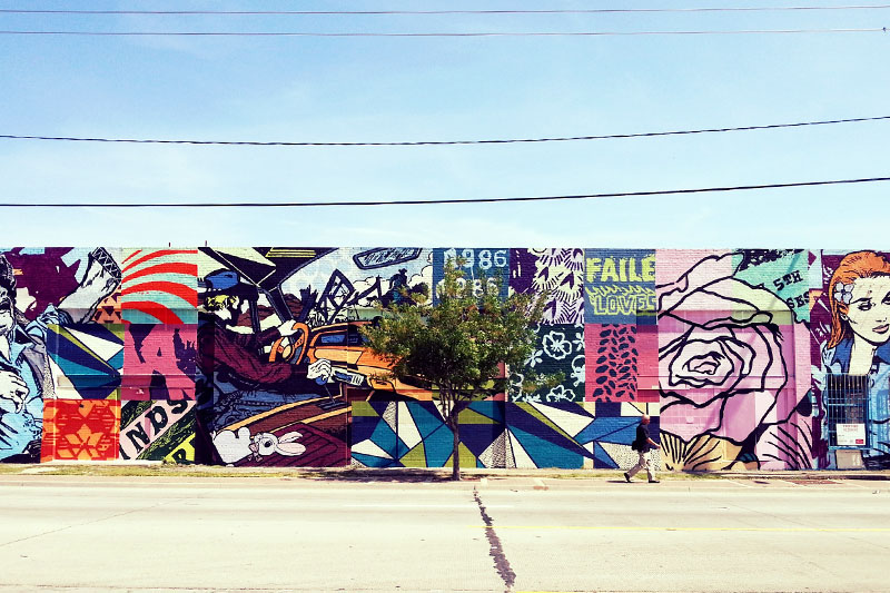 Street art in the Trinity Groves neighborhood of Dallas, Texas