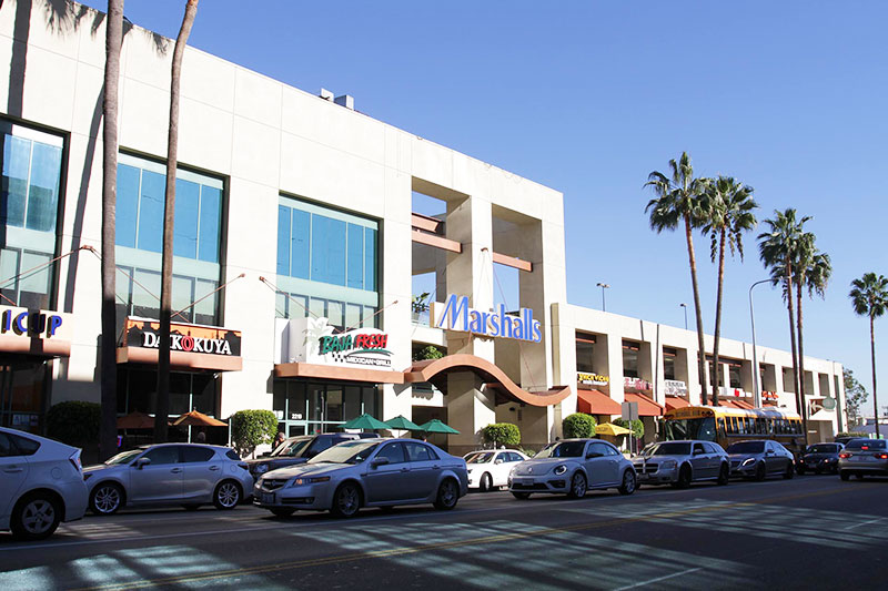 Street view of the Sawtelle neighborhood in Los Angeles, California
