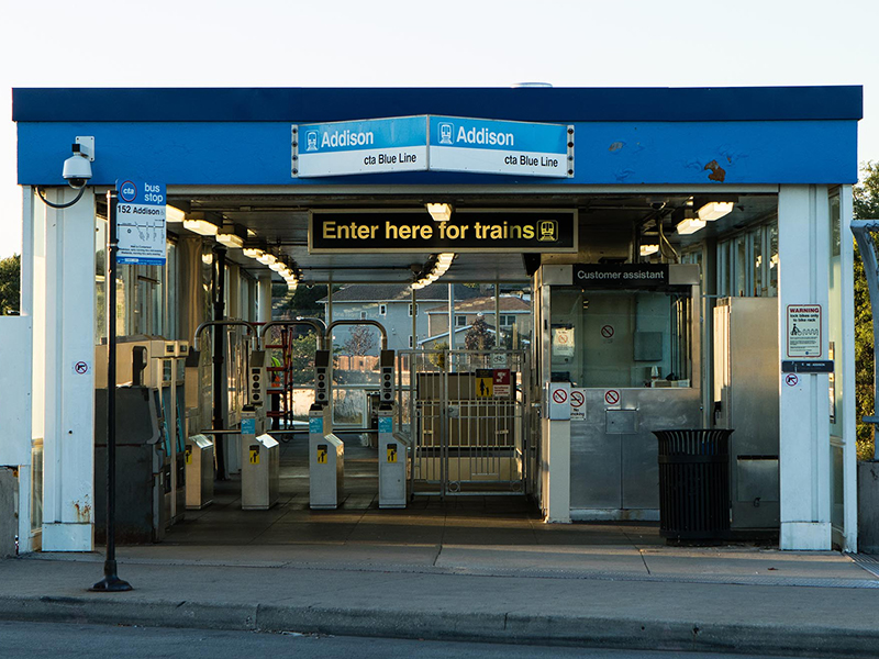 Addison Blue Line CTA station in Chicago, IL