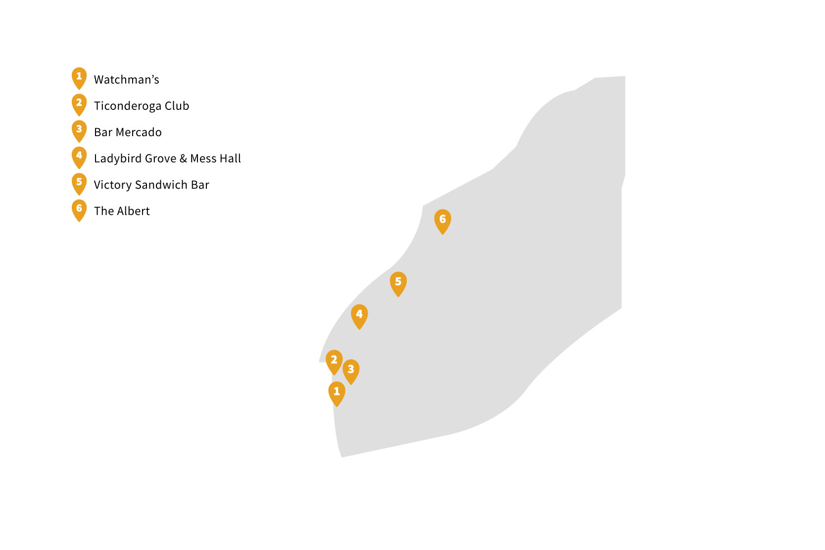 Inman Park barhopping map