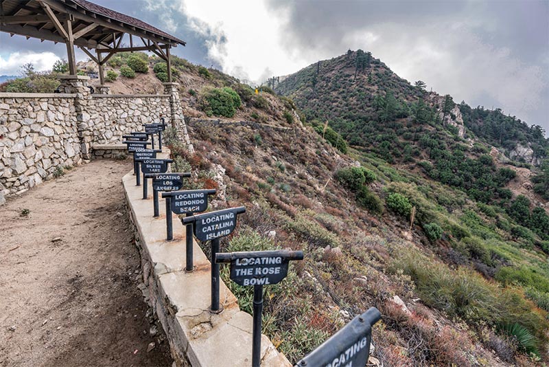 The Inspiration Point observation deck with telescopes in Los Angeles