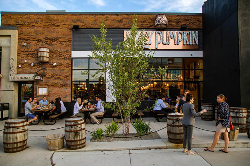 The exterior of Jolly Pumpkin, a popular taproom in Detroit