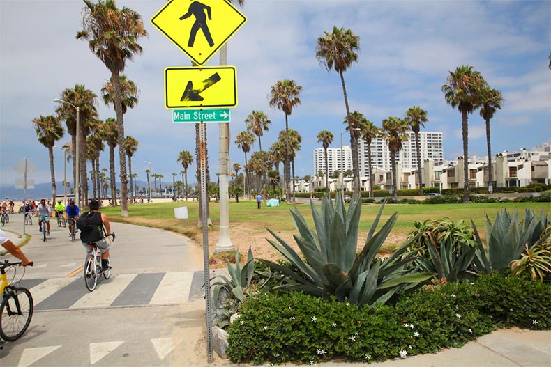 A street in Venice, a district located in the west of Los Angeles, California