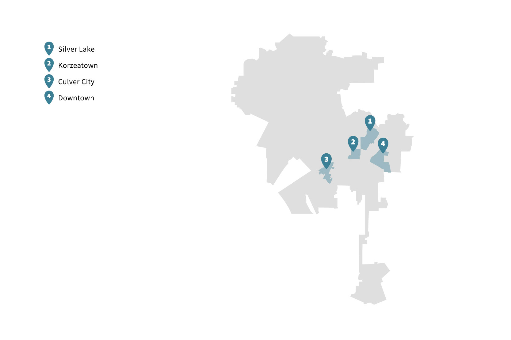 Los Angeles cowering space neighborhoods