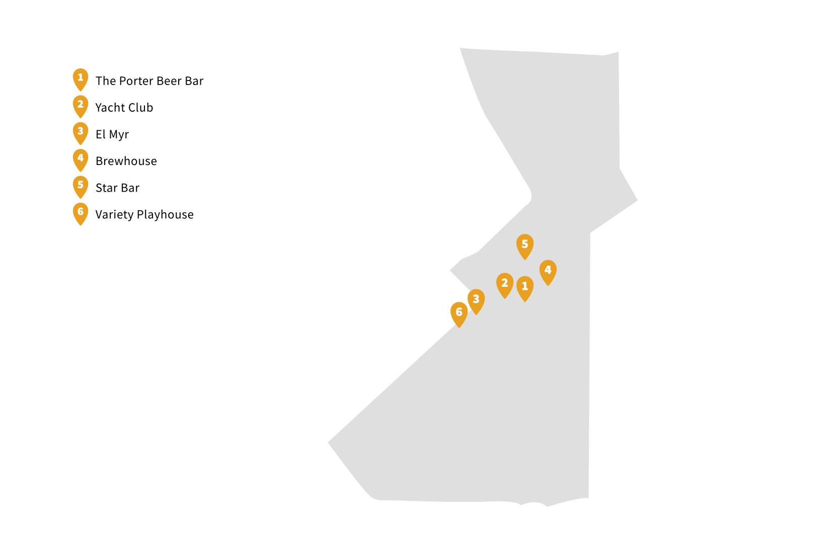 Little five points barhopping map