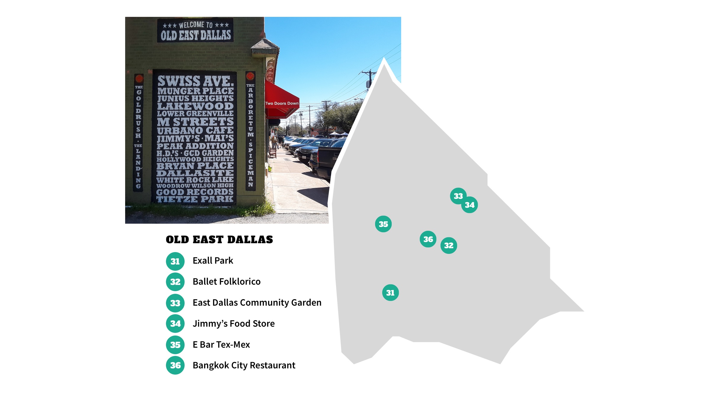 Old East Dallas Neighborhood Map - Dallas
