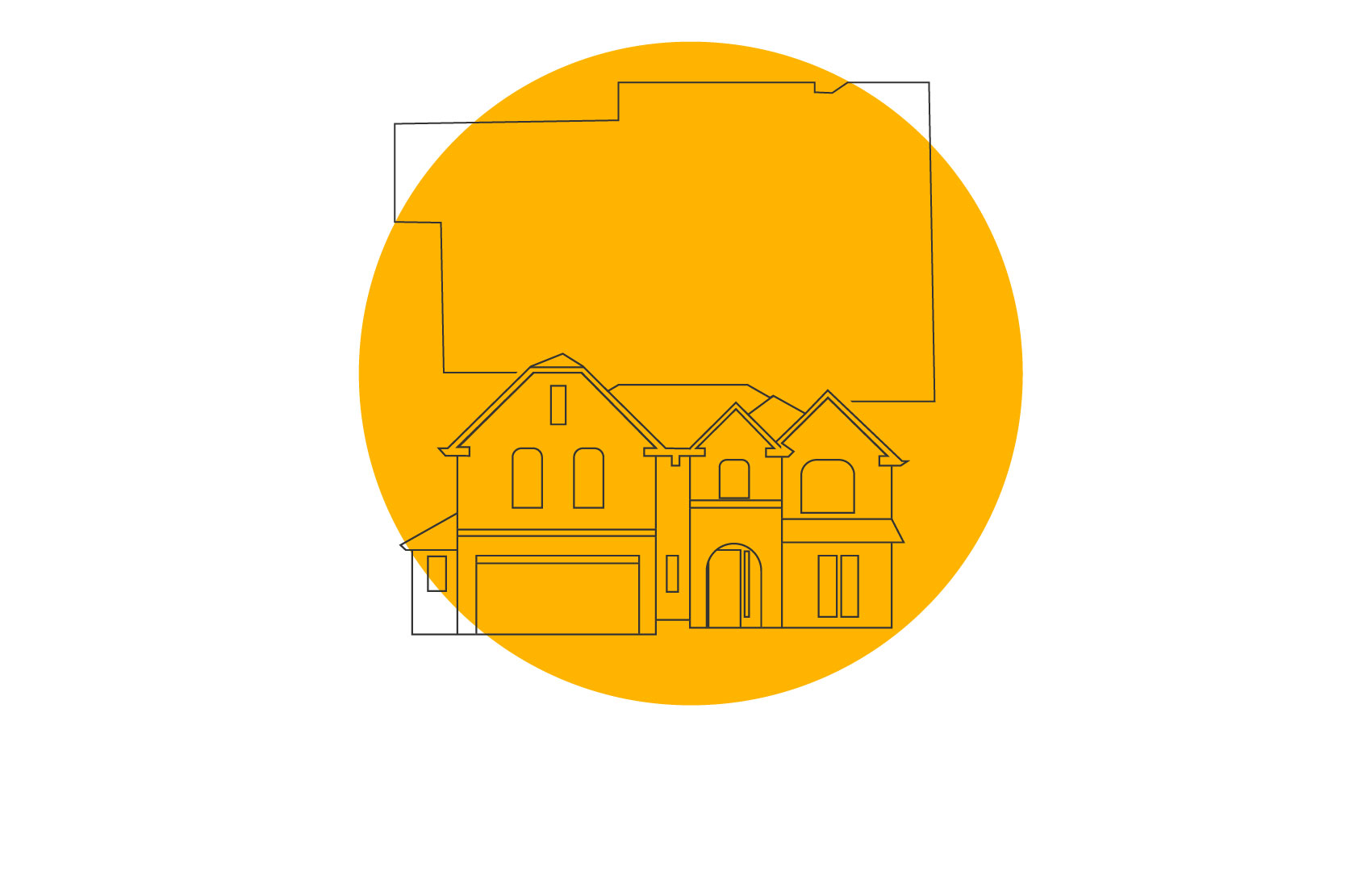 A typical home in Firethorne & Map of the neighborhood. 