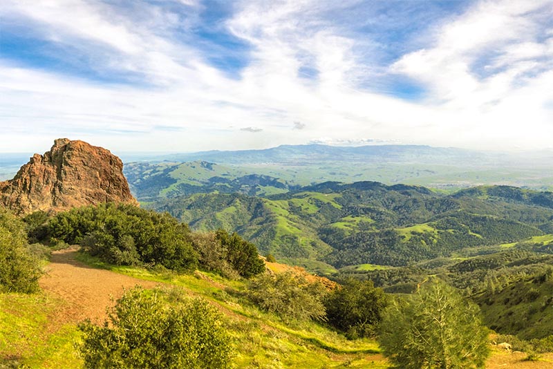 A view downhill from Mount Diablo in San Francisco