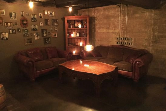 Empty bar lounge at a hidden bar in Phoenix, AZ.